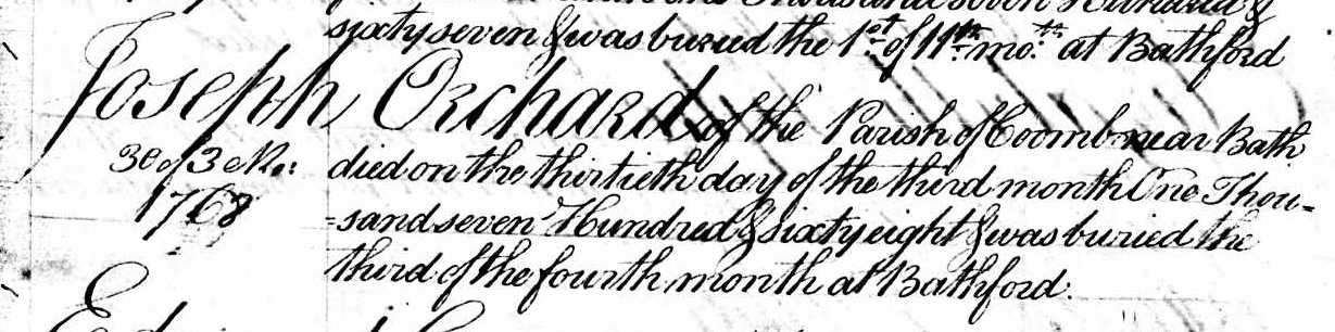Joseph Orchard burial 